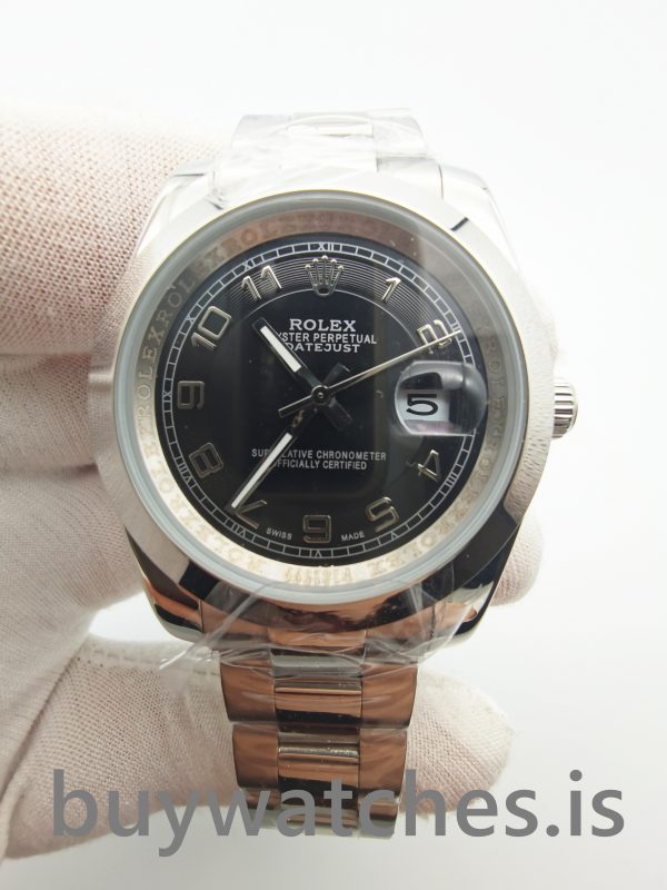 Rolex Datejust 116200 Fekete 36mm 904L rozsdamentes acél automata óra