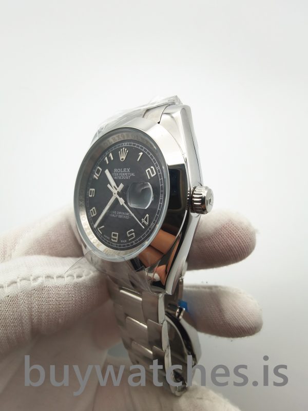 Rolex Datejust 116200 Fekete 36mm 904L rozsdamentes acél automata óra